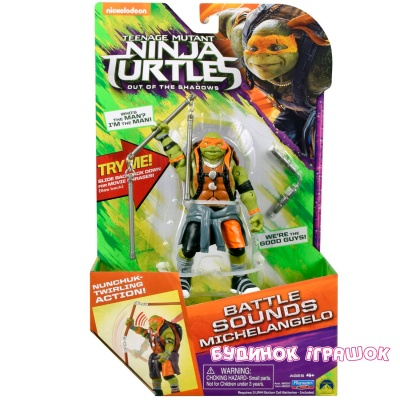 Фигурки персонажей - Игровая фигурка Микеланджело со звуком Ninja Turtles TMNT (88303)
