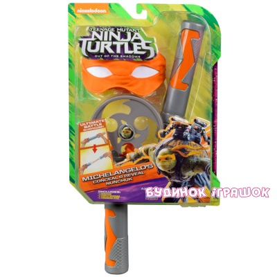 Холодное и метательное оружие - Игровой набор Cекретные нунчаки Микеланджело с банданой Ninja Turtles TMNT (88803)