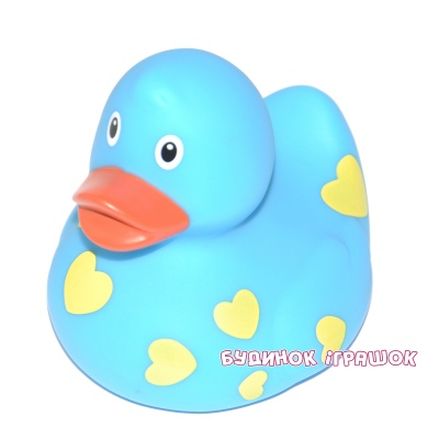 Іграшки для ванни - Гумова іграшка Lilalu Funny Ducks Блакитна качка в сердечках (L1042)