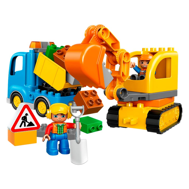 Конструктори LEGO - Конструктор LEGO Duplo Вантажівка і гусеничний екскаватор (10812)
