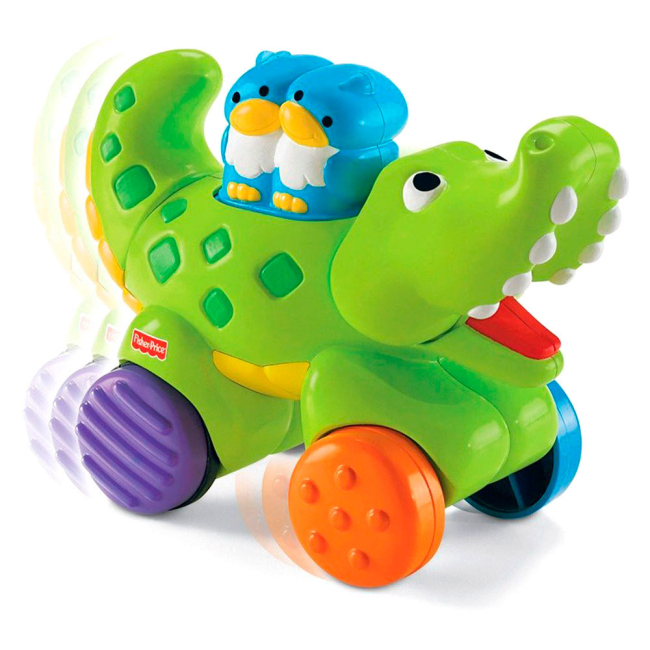Машинки для малышей - Игрушка-каталка Fisher-Price Инерционные зверята Крокодил (N8160/N8161)