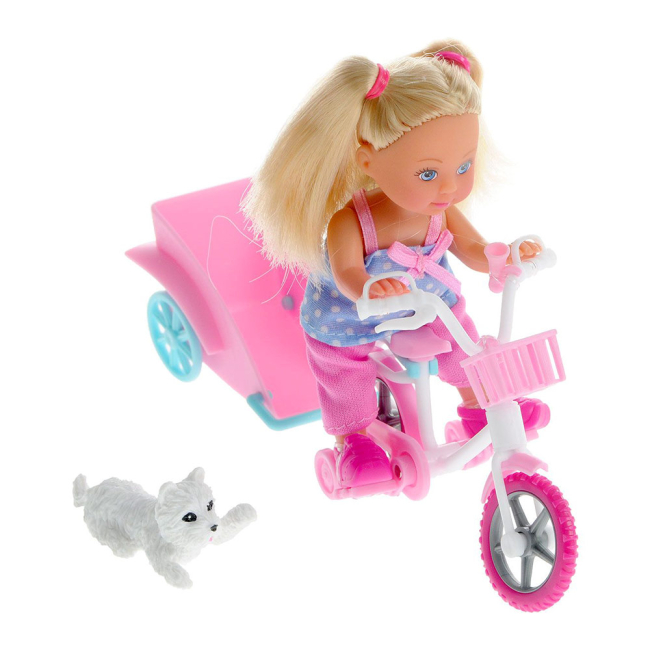 Куклы - Кукла Steffi & Evi love Эви прогулка на велосипеде с собачкой в штанах (5730783-2)