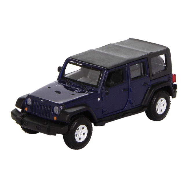 Автомоделі - Автомодель Bburago Jeep wrangler ulimited rubicon темно-синій металік (18-43012 met dark blue)