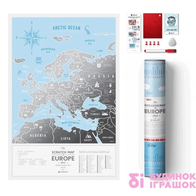 Скретч-карты и постеры - Скретч карта Европы Silver Europe 1DEA.me Travel Map (4820191130098)