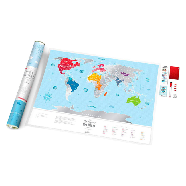 Скретч-карты и постеры - Скретч карта мира 1DEA.me Travel Map Silver World (4820191130104) (4820191130100)