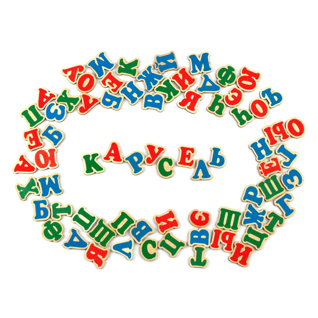 Навчальні іграшки - Набір Komarov toys Російська абетка на магнітах 72 літери (J705)