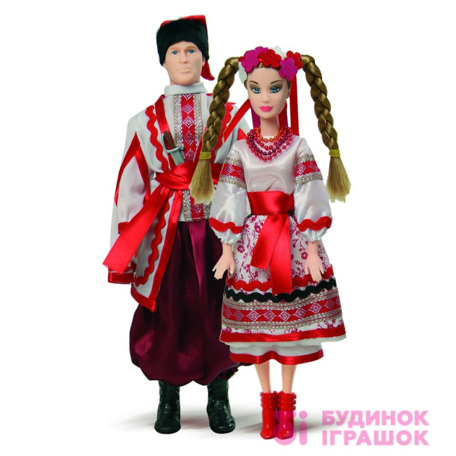 Куклы - Кукла Оксанка и Ваня в красных цветах (80102-3)