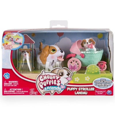 Фігурки тварин - Ігровий набір Chubby Puppies з дитячою коляскою (SM56713-1)