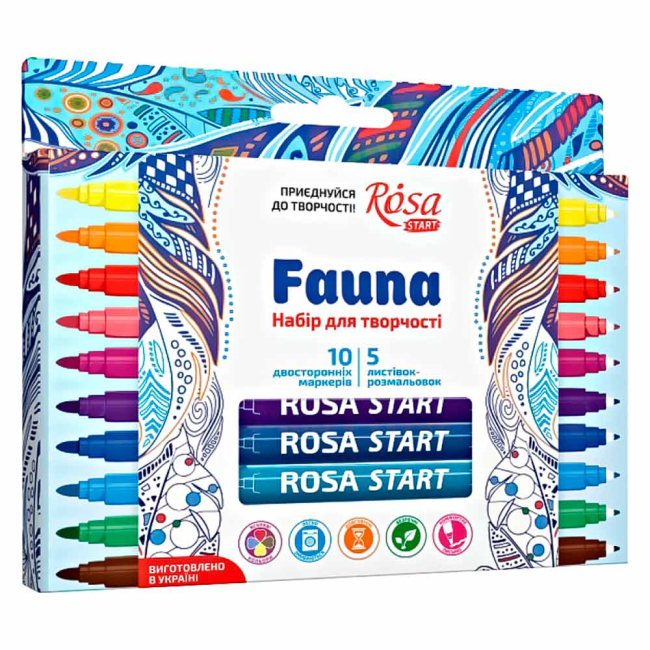 Товары для рисования - Набор двусторонних маркеров с открытками START Fauna Rosa (N0002603) (N0002603      )