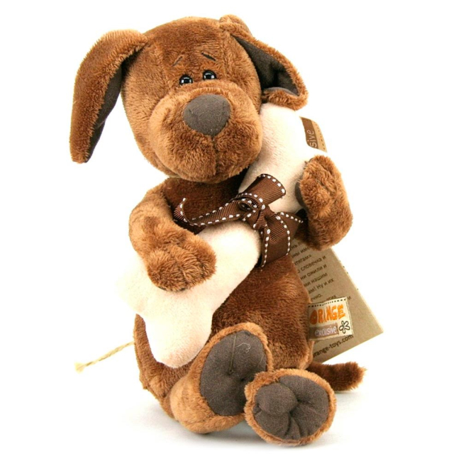М'які тварини - М'яка іграшка Пес Барбос з кісткою Orange (OS071 / 20) (OS071/20)