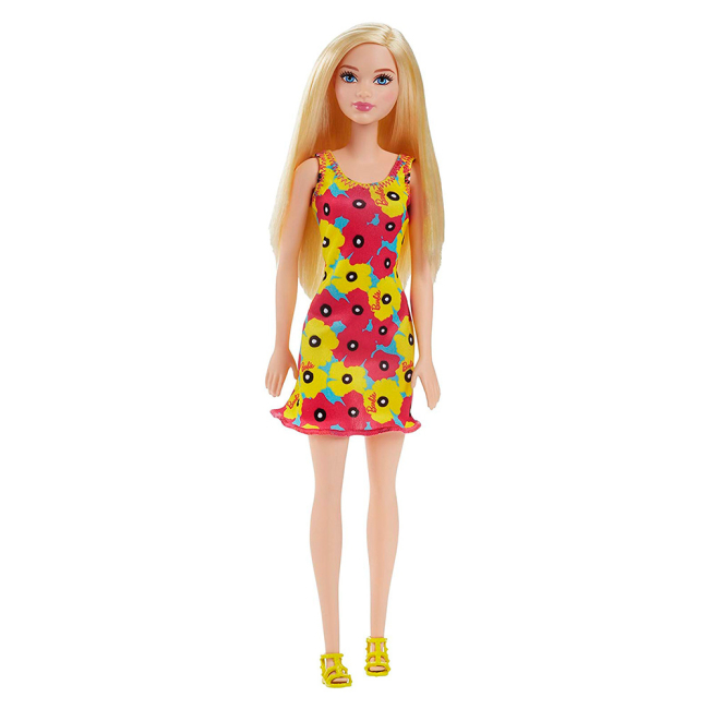 Ляльки - Лялька Barbie Супер стиль в плаття з червоними і жовтими квітами (T7439/DVX87)