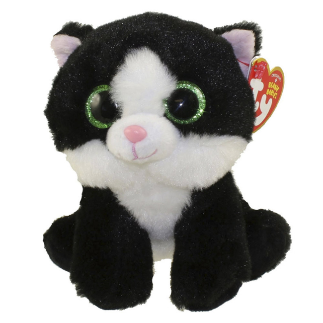 Мягкие животные - Мягкая игрушка TY Beanie Babies Черно-белый котенок Ava 15 см (42185)