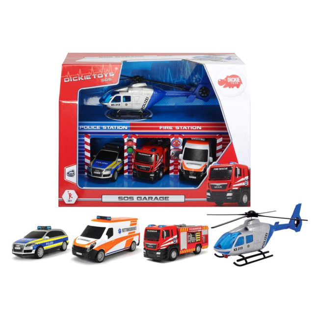 Транспорт і спецтехніка - Набір іграшок Dickie Toys SOS Гараж (3715009)
