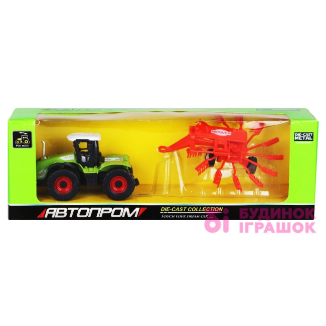 Транспорт і спецтехніка - Іграшковий трактор з прецепом Автопром червоний причіп (658A4)