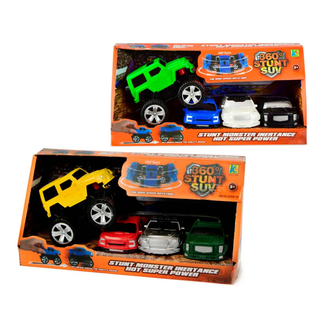 Автомоделі - Іграшковий набір інерційних машинок KLX зелений, синій, білий, чорний (KLX500-35)