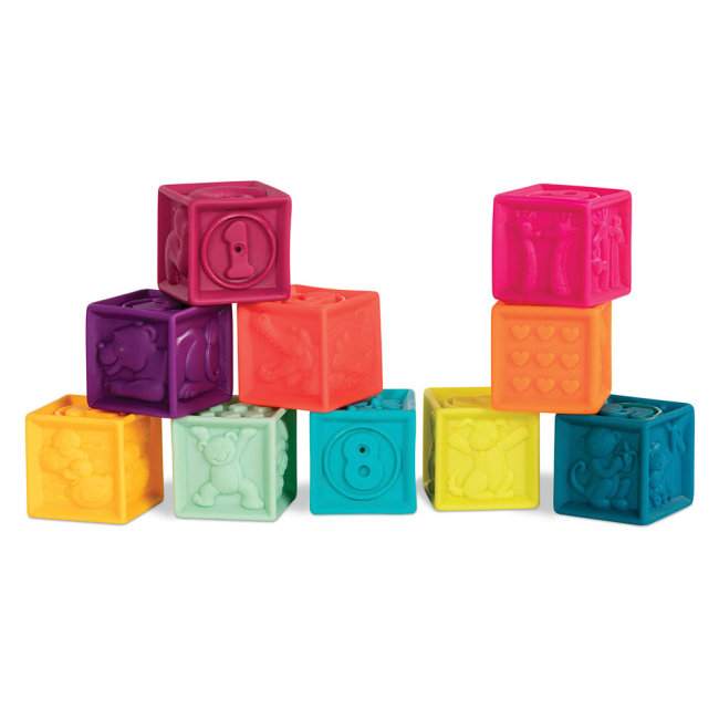 Розвивальні іграшки - Розвивальні силіконові кубики Порахуйте Battat 10 кубиків в сумочці (BX1481Z)