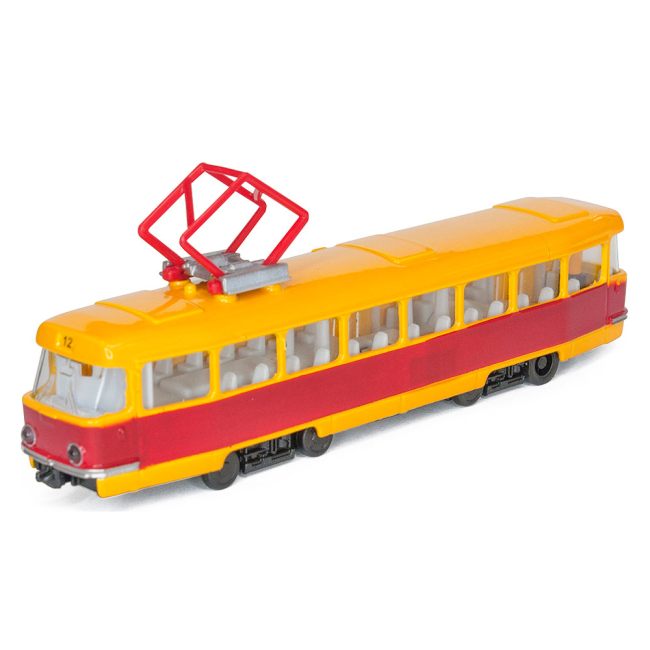 Транспорт і спецтехніка - Іграшка Технопарк Міський трамвай зі світлом і звуком українською мовою (SB-17-16WB)