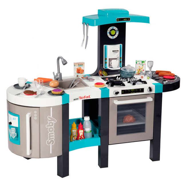 Детские кухни и бытовая техника - Игрушечная кухня Smoby Tefal интерактивная голубая (311206)