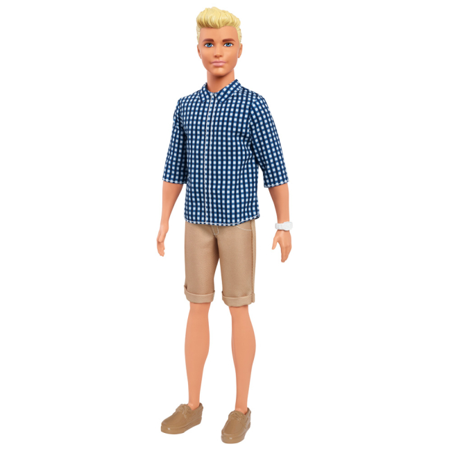 Ляльки - Кукла Кен Модник Barbie синяя рубашка в клетку и шорты (DWK44/FNH39)