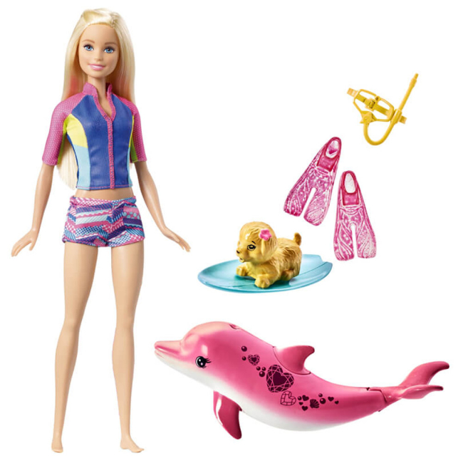 Куклы - Кукла с дельфином Barbie Волшебные дельфины (FBD63)