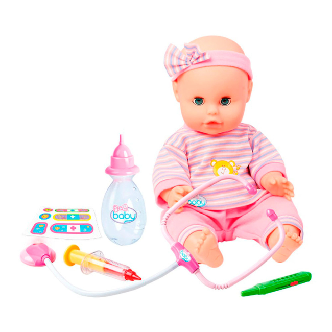 Пупсы - Кукла с интерактивным набором врача Play baby 32 см (32004)