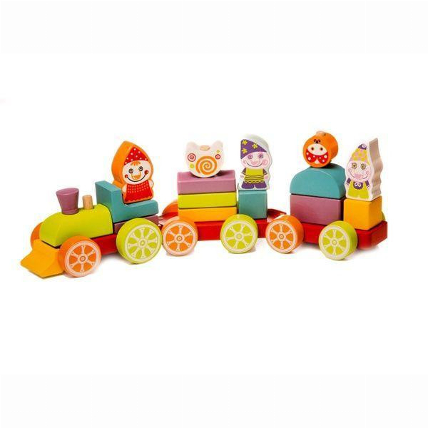 Розвивальні іграшки - Каталка-сортер Cubika Поїзд Скарби гномів (12930)