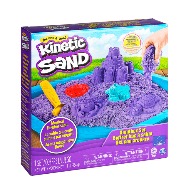 Антистрес іграшки - Набір кінетичного піску Kinetic Sand Замок з піску фіолетовий 454 г (71402P)