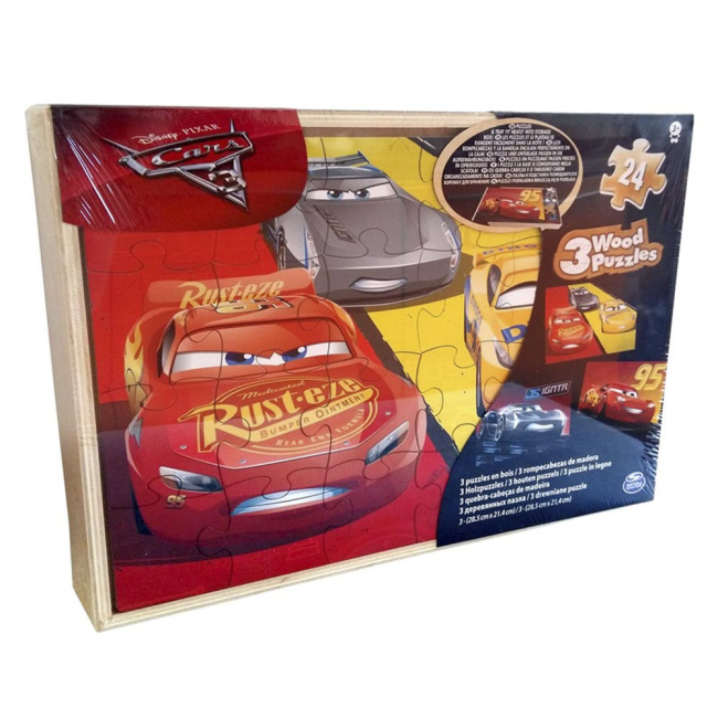 Пазлы - Пазл деревянный Spin Master 3 в 1 Тачки 3 (SM98297/6035642)