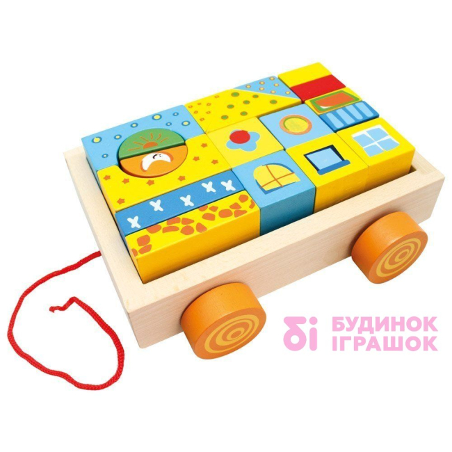 Розвивальні іграшки - Ігрова візок з кубиками Bino 19 деталей (80152)