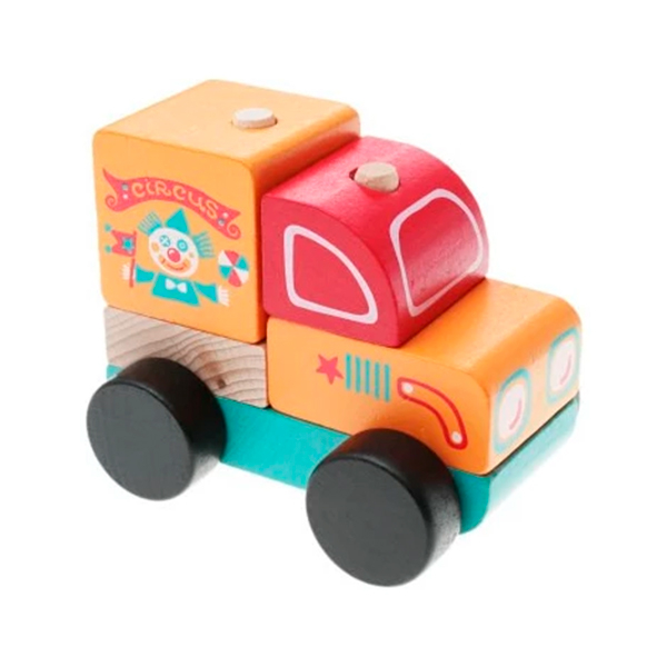 Машинки для малышей - Деревянная машинка Cubika Путешествующий цирк (13166)