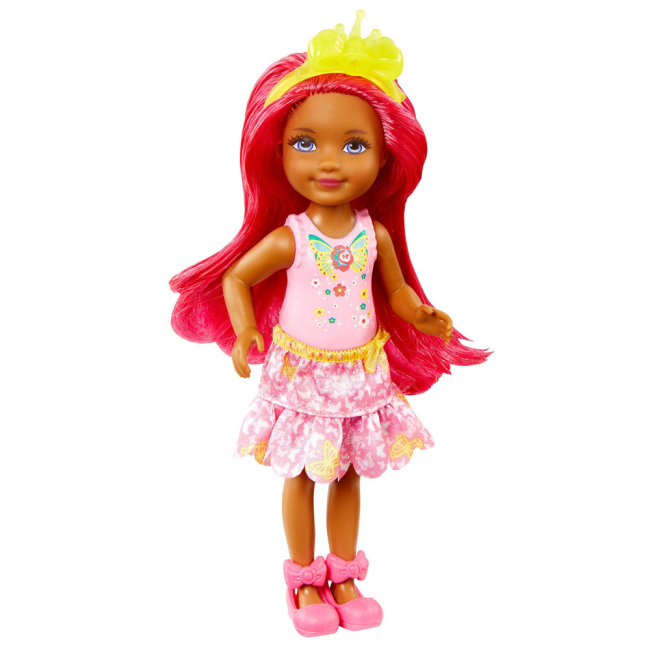 Куклы - Маленькие куклы-эльфы Barbie с Радужной бухты Розовый желтая корона (DVN01)