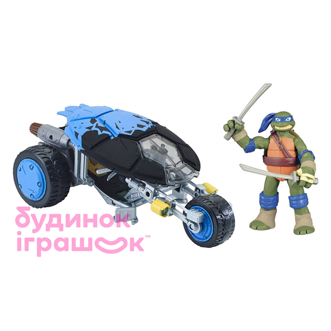 Фигурки персонажей - Боевой транспорт TMNT Черепашки Ниндзя Рестайлинг Мотоцикл Стелс и Леонардо (94271)
