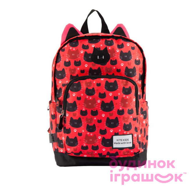 Рюкзаки та сумки - Рюкзак дошкільний Kite з вушками котика червоний (K18-539XS-1)