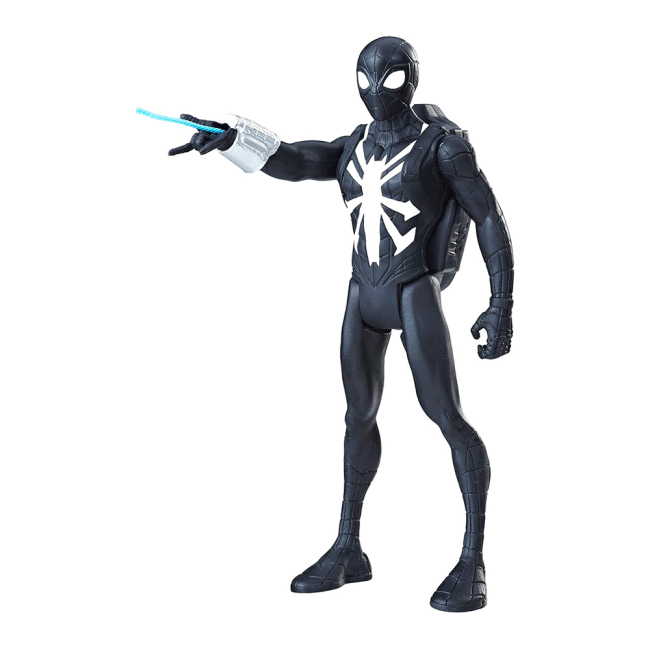 Фигурки персонажей - Фигурка Spider-Man Черный Спайдер Мэн с ранцем 15 см (E0808/E1105)