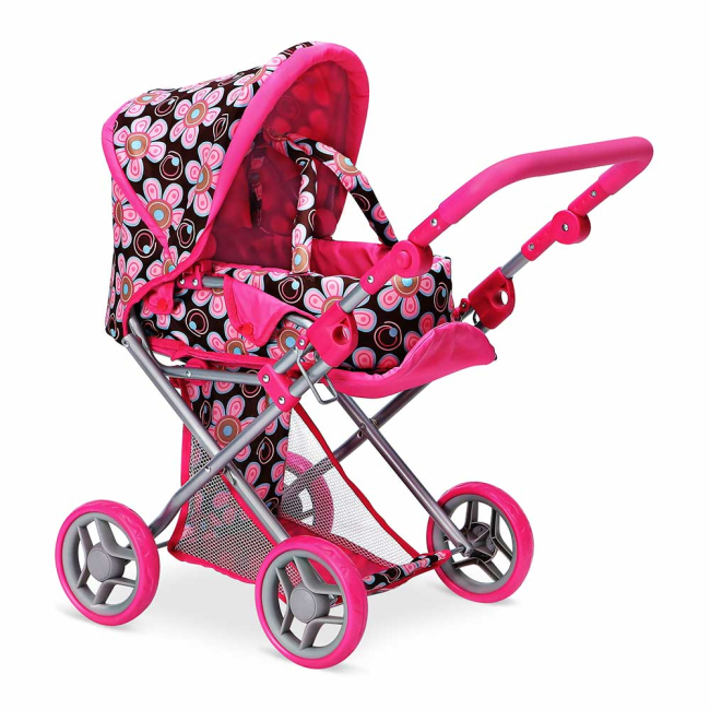 Транспорт и питомцы - Игрушечная коляска TODSY Mary 2 в 1 цветочная (9346FL)