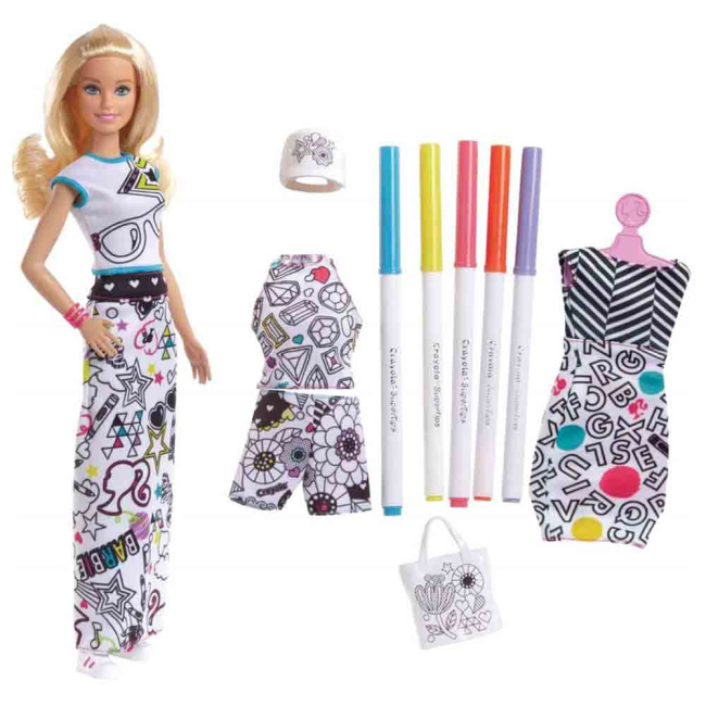 Куклы - Кукольный набор Barbie Crayola Раскраска одежды (FPH90)