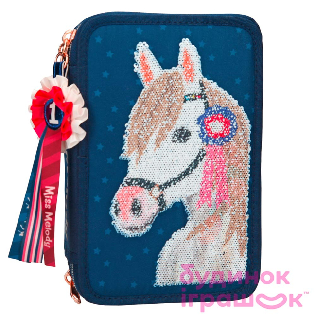 Пеналы и кошельки - Пенал Miss Melody синий с наполнением (046514)