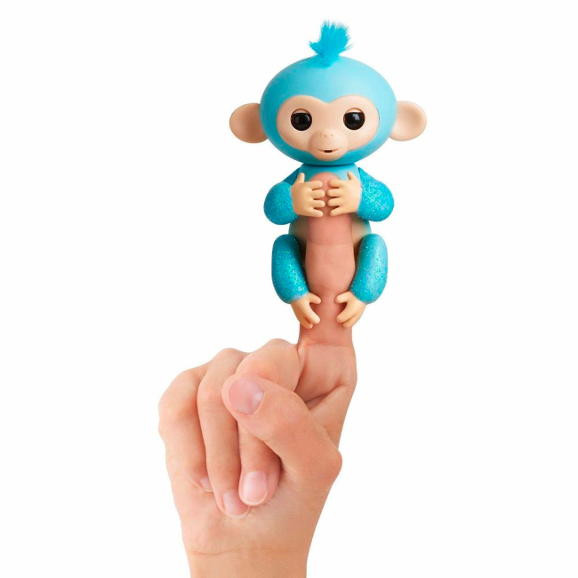 Фігурки тварин - Інтерактивна іграшка Fingerlings Мавпочка Амелія блакитна 12 см (W3760/3761)