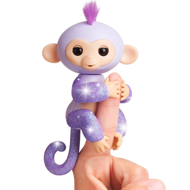 Фигурки животных - Интерактивная игрушка Fingerlings Обезьянка Кики фиолетовая 12 см (W3760/3762)
