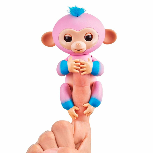 Фигурки животных - Интерактивная игрушка Fingerlings Обезьянка Кенди розово-голубая 12 см (W37204/3722)