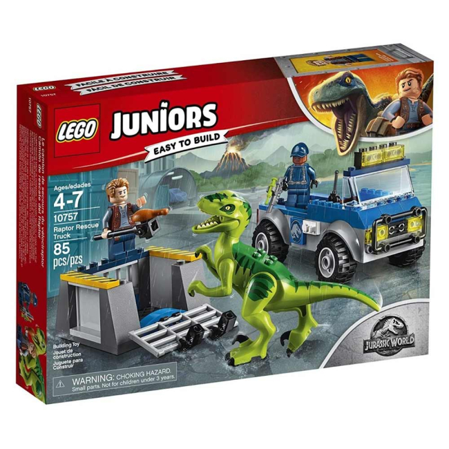 Конструкторы LEGO - Конструктор LEGO Juniors Спасательный грузовик раптора (10757)