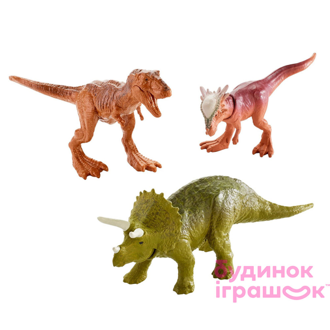 Фігурки тварин - Ігрові фігурки Jurassic World Тріцератопс Стигімолох Т-Рекс (FPN72/FPN84)