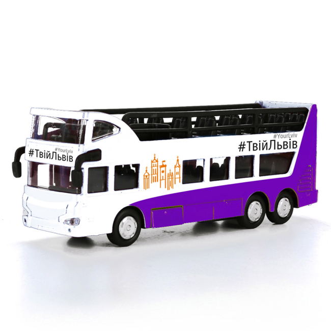 Транспорт і спецтехніка - Машинка Технопарк Двоповерховий екскурсійний  автобус (SB-16-21)