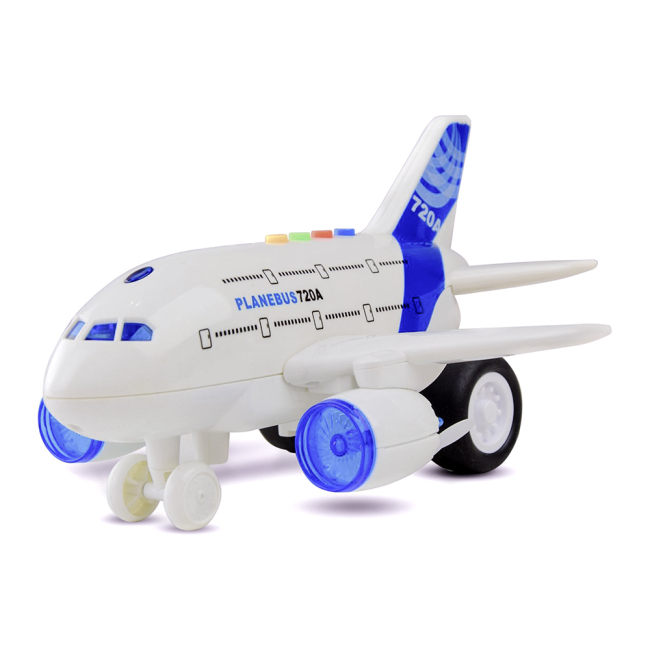Машинки для малышей - Инерционный самолет Shantou Jinxing Planebus 720A 1:160 с эффектами (WY720A)