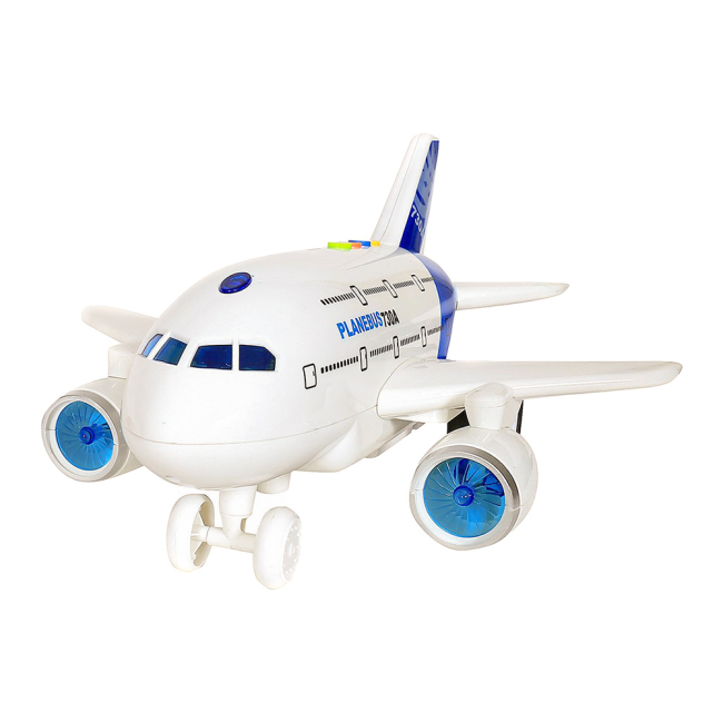Машинки для малюків - Інерційний літак Shantou Jinxing Planebus 730A 1:120 із ефектами (WY730A)