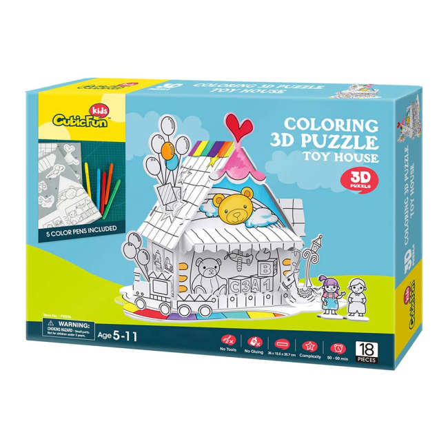 3D-пазлы - 3D конструктор Cubic Fun Игрушечный дом (P693h)