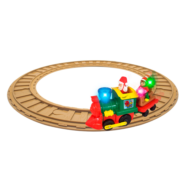 Залізниці та потяги - Ігровий набір Kiddieland Різдвяний експрес із ефектами (056770)