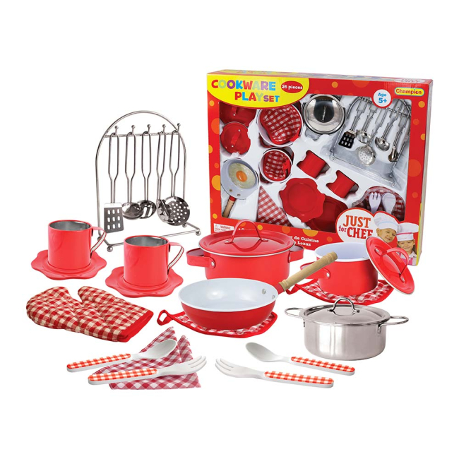 Дитячі кухні та побутова техніка - Набір кухонного посуду Champion Делюкс емальований (CH51015-RED)