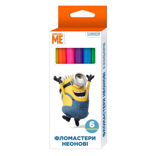 Канцтовары - Фломастеры Перо Despicable Me неоновые 6 цветов (120289)