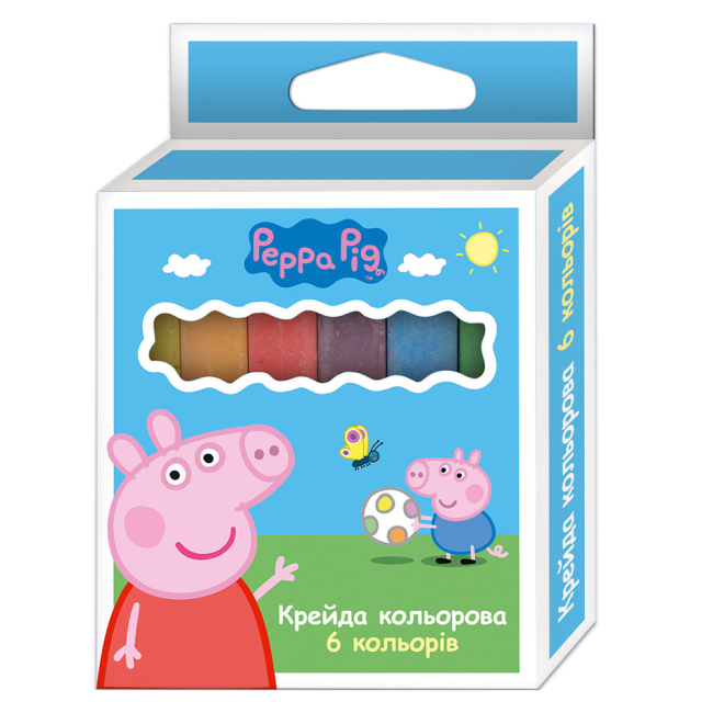 Канцтовари - Крейда Перо Peppa Pig 6 кольорів (120308)